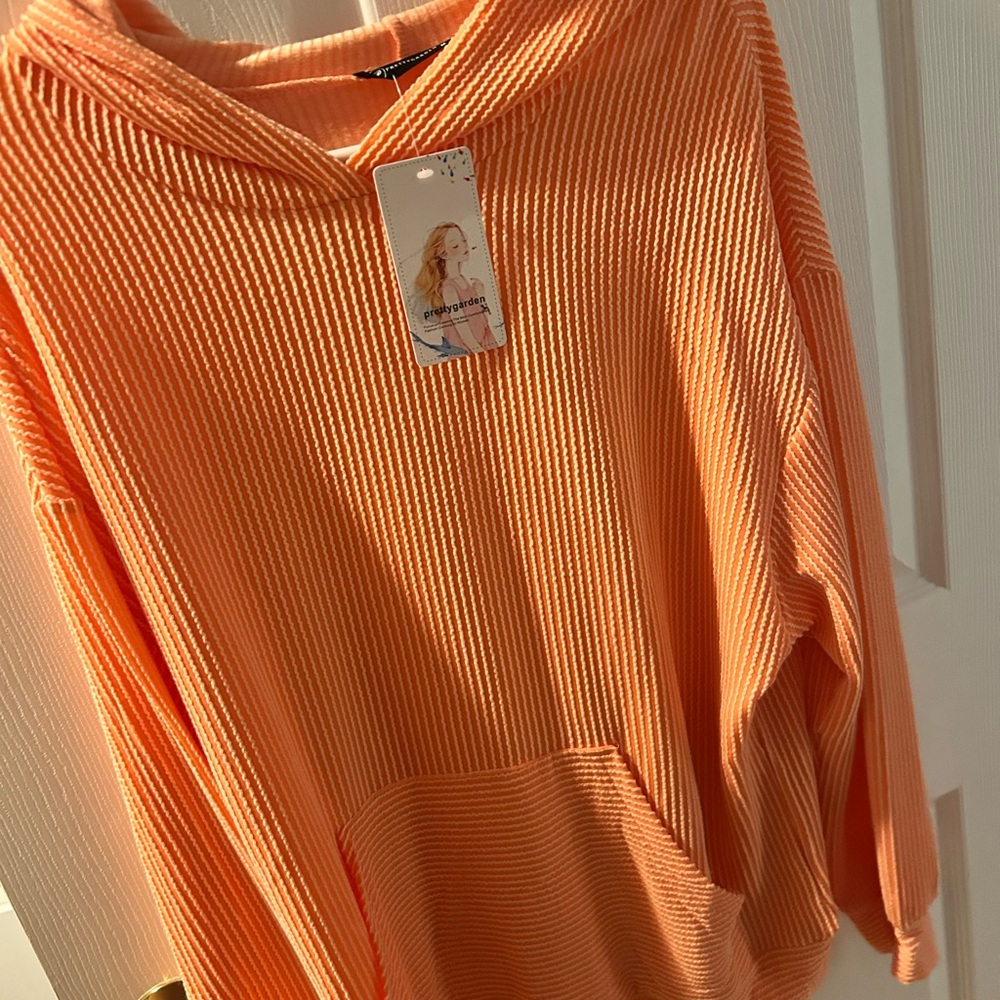 Chic Orange Cowl Neck Sweater